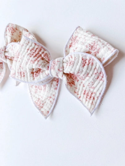 Pink Floral Fable Bow