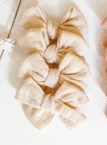 Muslin hair bow- beige