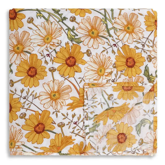 Sunflower Print Muslin Wrap