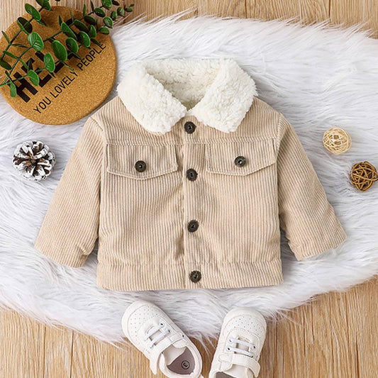 Fleece Thickened Cotton Corduroy Jacket - Bitty Blessings Boutique