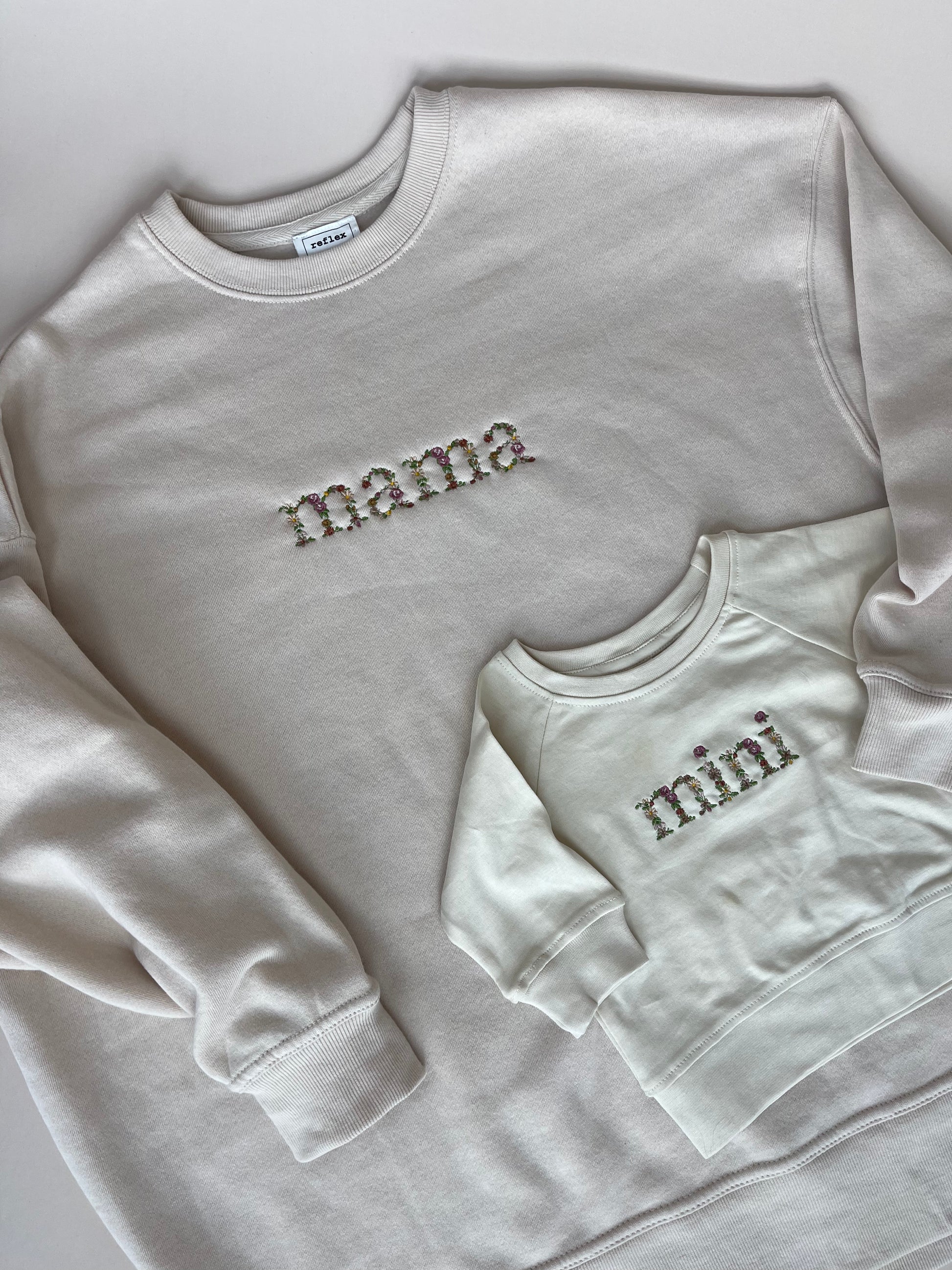 Mama floral embroidered sweatshirt