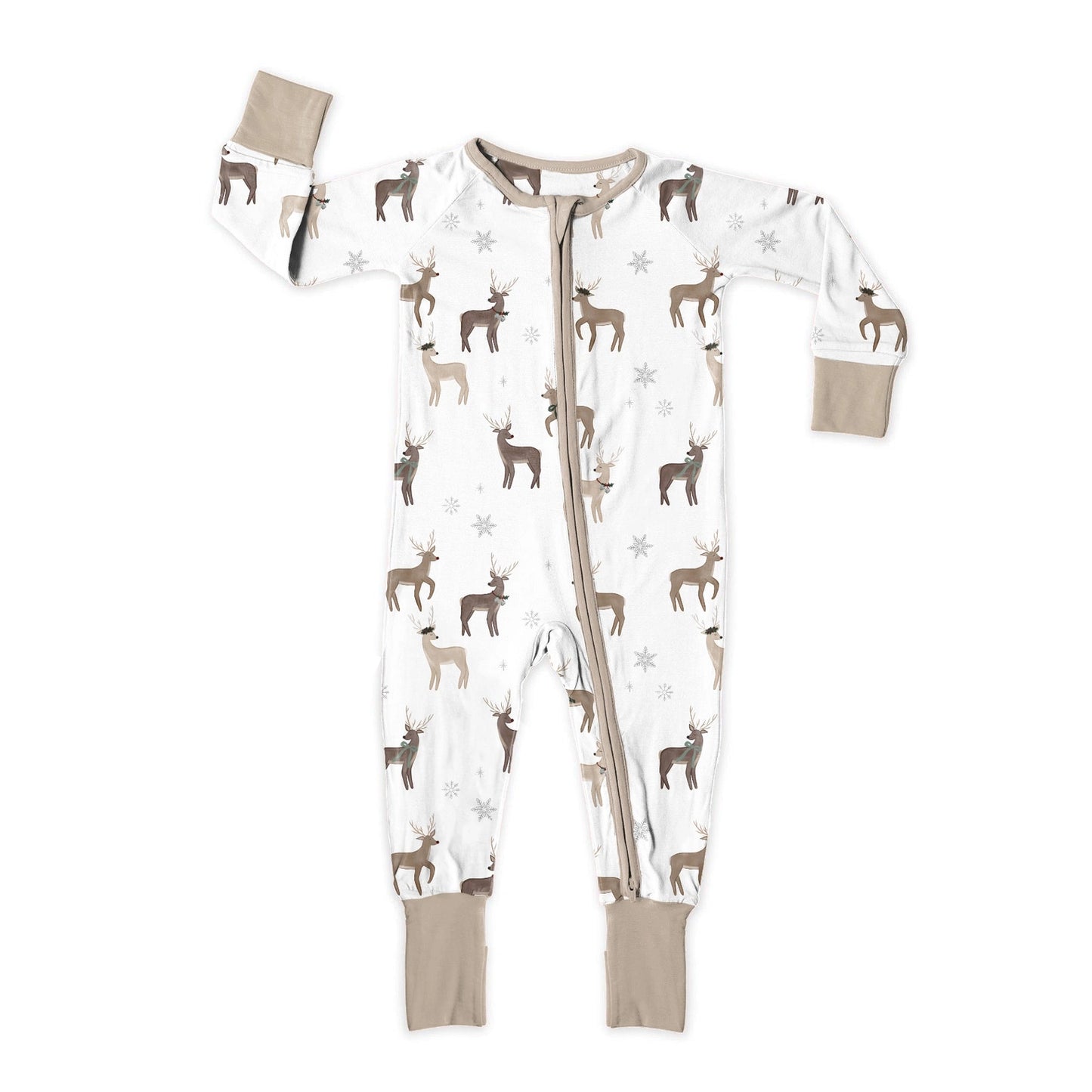 Reindeer Zip Up Bamboo Pajamas