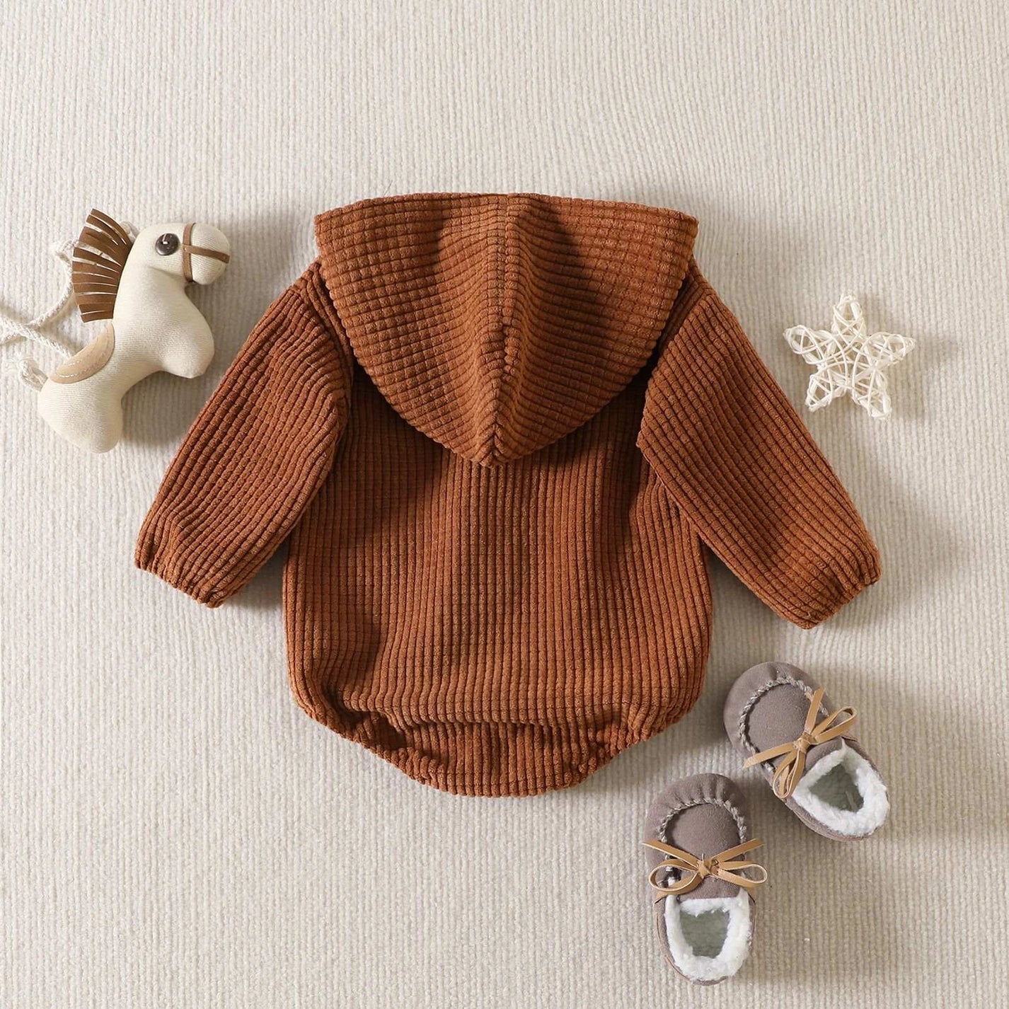 Rust Snuggle Up Hooded Sweater Romper